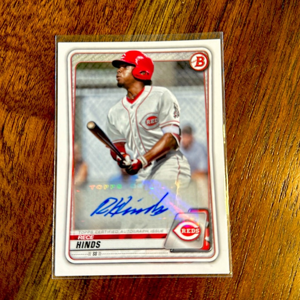 Rece Hinds 2020 Bowman Prospects Autograph Rookie AUTO Cincinnati Reds #PA-RH